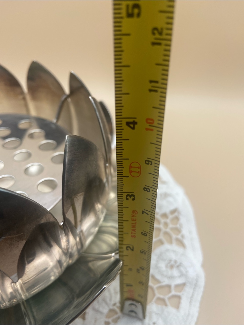 Vintage Reed & Barton Silver Plate 3 Piece Lotus Flower with Frog Bowl - Picture 8 of 13